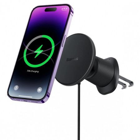 Automobilinis laikiklis-įkroviklis Baseus CW01 MagSafe 15W juodas