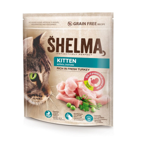 SHELMA Kitten Rich in turkey - sausas kačių maistas - 750g