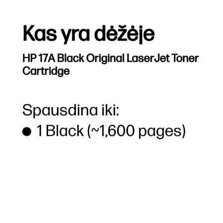 HP 17A Juodas originalus LaserJet tonerio kasetė