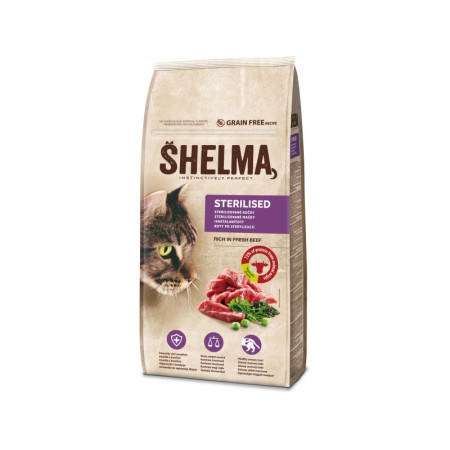 SHELMA Sterilised Beef - sausas kačių maistas - 8kg