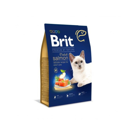 BRIT PREMIUM BY NATURE ADULT - lašiša - sausas kačių maistas - 1,5kg