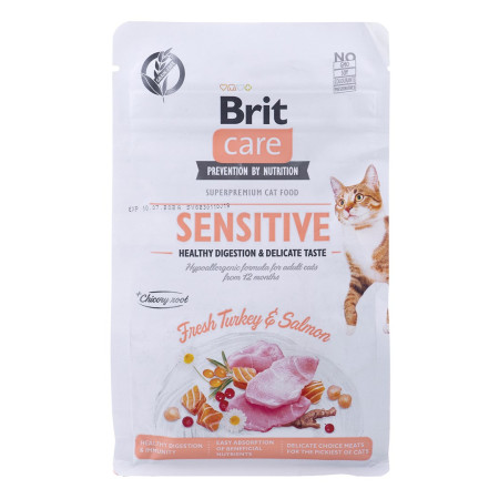 BRIT Care Grain-Free Sensitive Kalakutiena ir Žuvis - sausas kačių maistas - 400 g