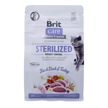 BRIT Care Beiglutenis Sterilizuotas Svorio Kontrolė - sausas kačių maistas - 400 g
