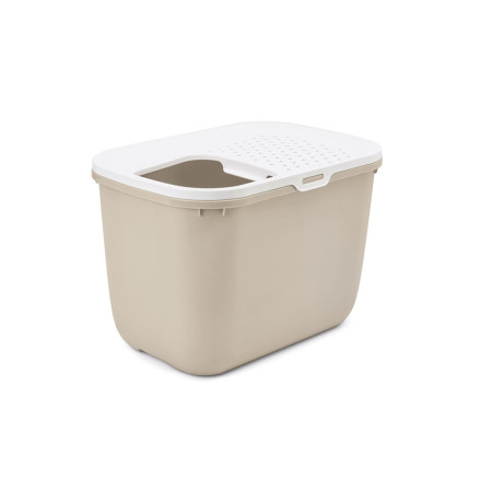 SAVIC HOP Kavos Spalvos Kačių Tualetas su Balta Dangčiu