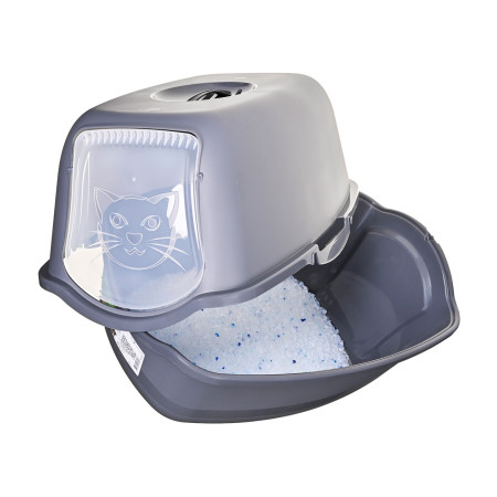 DIAMENTIQ BAYA antracito spalvos - kačių tualetas - 55,5 x 40 x 38,7 cm