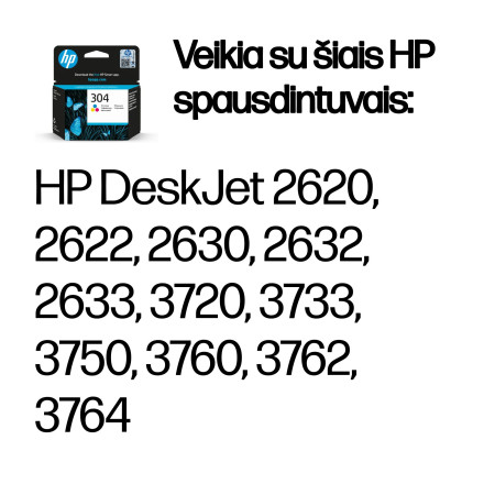 HP 304 Tri-color Original Tuszo Kasetė