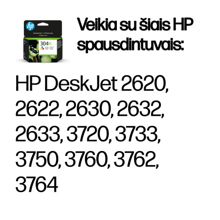 HP 304XL Tri-color Original Tuszo Kasetė