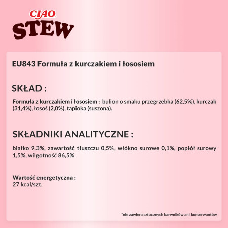 INABA Ciao Vištienos ir lašišos troškinys - skanėstas katėms - 40g