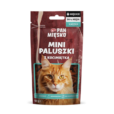 PAN MIĘSKO Mini anties lazdos su katžole - skanėstas katėms - 50g