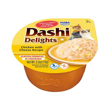 INABA Dashi Delights vištiena su sūriu sultinyje - skanėstas katėms - 70g