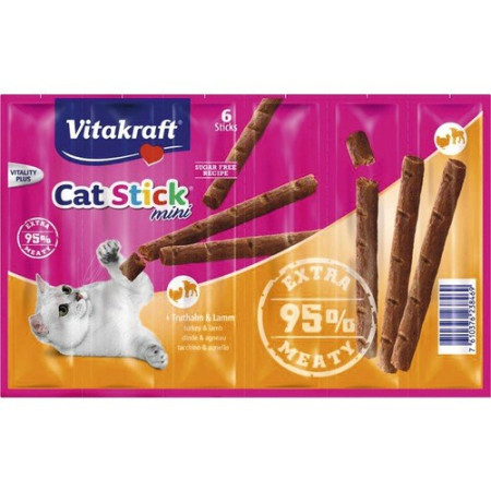 Vitakraft Cat Stick Sausas Kačių Maistas su Ėriena ir Kalakutiena - 36 g