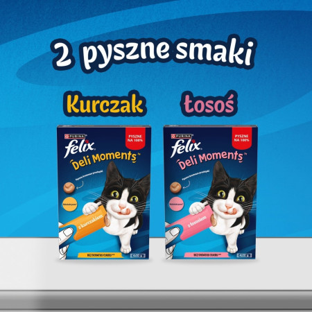 Purina Felix Deli Moments lašiša - skanėstas katėms - 4x10 g