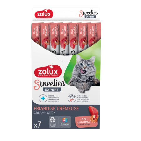 ZOLUX Sweeties su tunu ir krevetėmis - skanėstas katėms - 7x14g