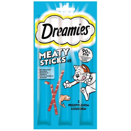 DREAMIES Mėsos lazdos su lašiša - skanėstas katėms - 30 g