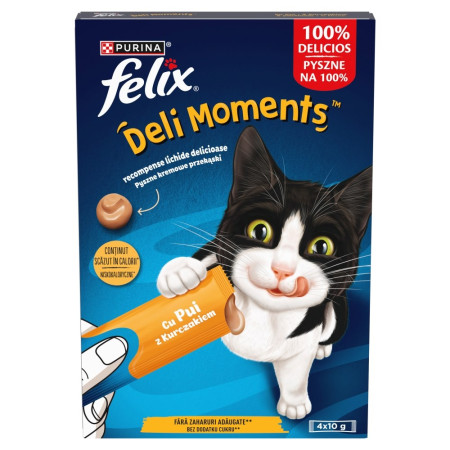 PURINA Felix Deli Moments su vištiena - skanėstas katėms - 4x10g
