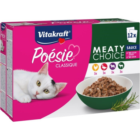 VITAKRAFT Poésie Classique Mėsos pasirinkimas - šlapias kačių maistas - 12 x 85g
