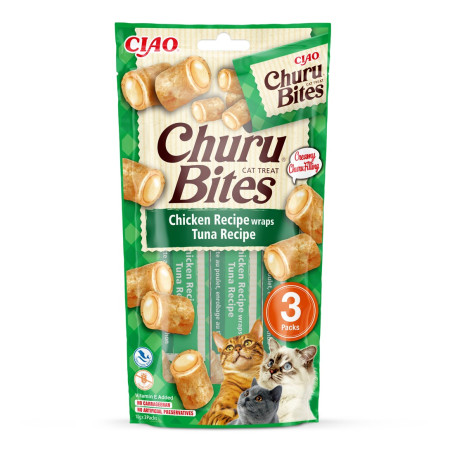 INABA Churu Bites Tunų su vištiena - skanėstas katėms - 3x10 g