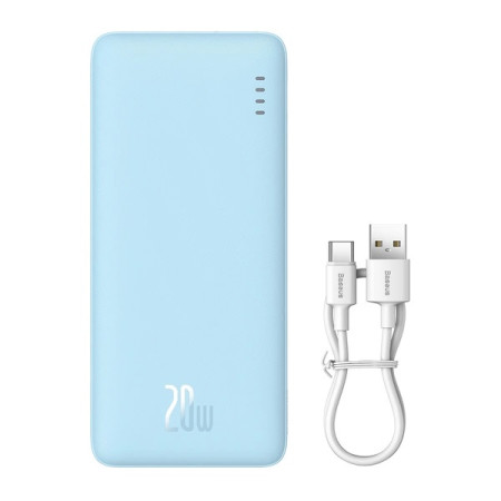 Baseus Airpow 20W 20000mAh Power Bank su USB-A - USB-C 50cm kabeliu – Mėlynas