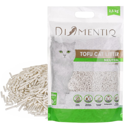 DIAMENTIQ Tofu Neutral Ultra klampumo augalinis kraikas - 2,5 kg