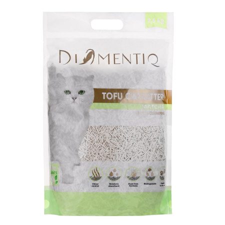 DIAMENTIQ Tofu Matcha Ultra klampumo augalinis kraikas - 2,5 kg