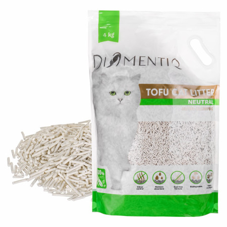DIAMENTIQ Tofu Neutral Ultra klampumo augalinis kraikas - 4 kg