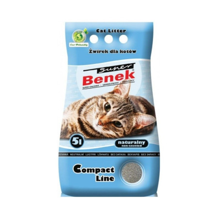 Super Benek Compact Natūralus - Sluoksniuotas kačių kraikas 5 l