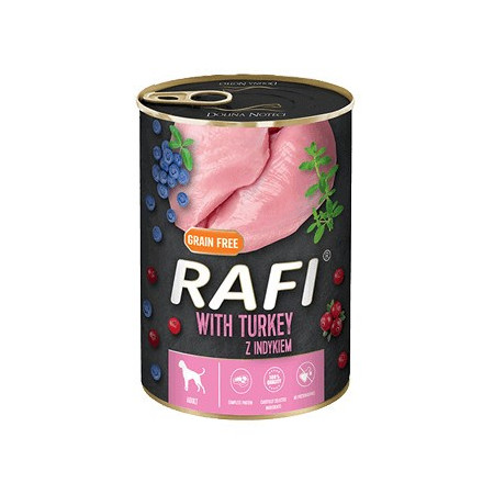 Dolina Noteci Rafi šlapias maistas šunims su kalakutiena, mėlynėmis ir spanguolėmis - 800g