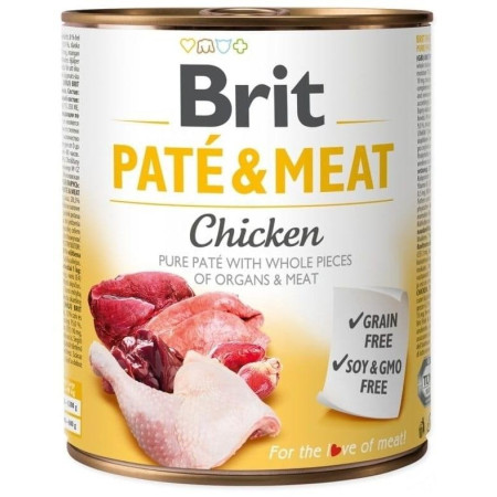 BRIT Paté & Meat su vištiena - šlapias šunų maistas - 800g