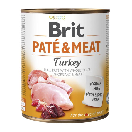 BRIT Paté & Meat su kalakutiena - šlapias šunų maistas - 800g
