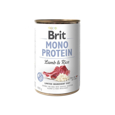 BRIT MONO PROTEIN Aviena su ryžiais - šlapias maistas šunims - 400 g