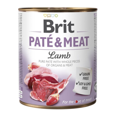 BRIT Paté & Meat su ėriena - šlapias šunų maistas - 800g