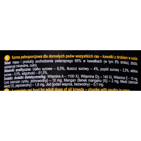 DOLINA NOTECI Rafi Classic su paukštiena - drėgnas ėdalas šunims - 1240g