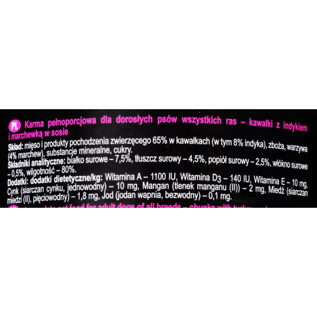 DOLINA NOTECI Rafi Classic su kalakutiena ir morkomis - drėgnas ėdalas šunims - 1240g