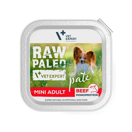 RAW PALEO Pate Mini Suaugusiems Šunims Su Jautiena - šlapias maistas - 150 g