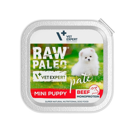 RAW PALEO Pate Mini Šuniukams Su Jautiena - šlapias maistas - 150 g