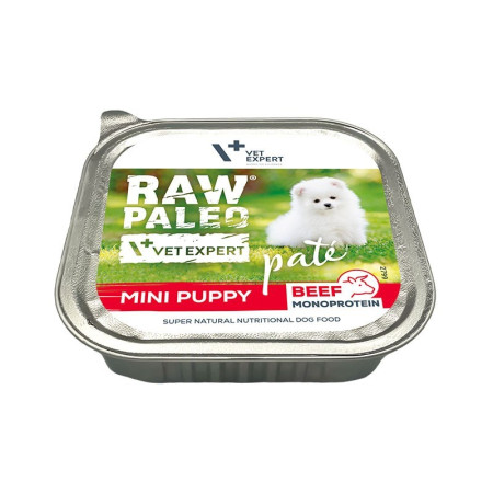RAW PALEO Pate Mini Šuniukams Su Jautiena - šlapias maistas - 150 g