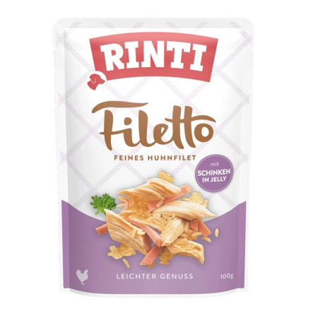 RINTI Filetto vištienos filė su kumpiu - drėgnas ėdalas šunims - 100g