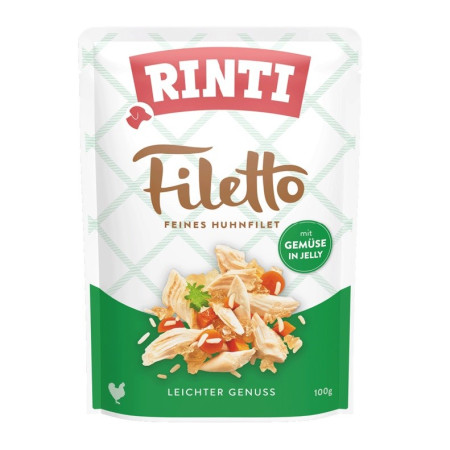 RINTI Filetto vištienos filė su daržovėmis - drėgnas ėdalas šunims - 100g