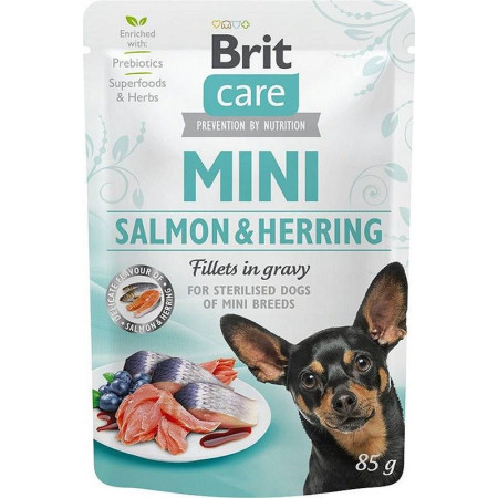 BRIT Care Mini Lašiša ir Silkiniai - šlapias maistas šunims - 85 g