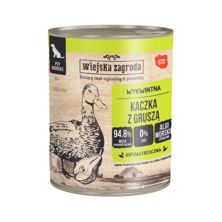 WIEJSKA ZAGRODA Antis su kriaušėmis - drėgnas ėdalas šunims - 800g