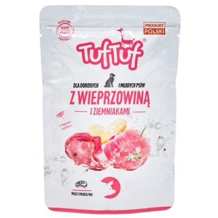 TUF TUF su kiauliena ir bulvėmis - drėgnas ėdalas šunims - 300g
