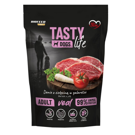 BIOFEED Tasty Dogs Life Veršiena - drėgnas ėdalas šunims - 150g