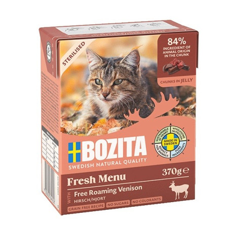 Bozita Fresh Menu Sterilised Šlapias Maistas Katėms su Elniena - 370g