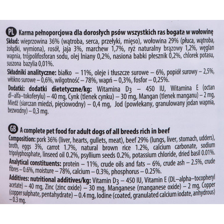 DOLINA NOTECI Premium jautiena - šlapias maistas šunims - 400 g