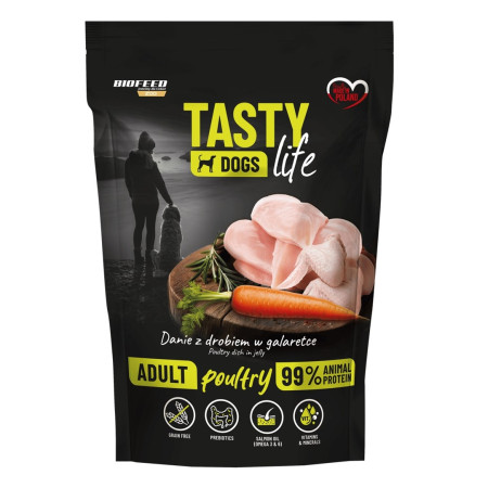 BIOFEED Tasty Dogs Life Paukštiena - drėgnas ėdalas šunims - 500 g