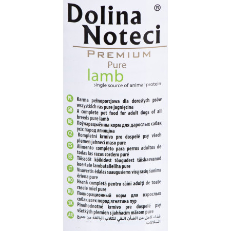 DOLINA NOTECI Premium Pure Ėriena - drėgnas maistas šunims - 400g