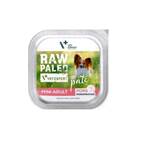 RAW PALEO Pâté Mini Suaugusiems Kiauliena - drėgnas ėdalas šunims - 150g