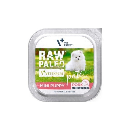 RAW PALEO Pâté Mini Šuniukams Kiauliena - drėgnas ėdalas šunims - 150g