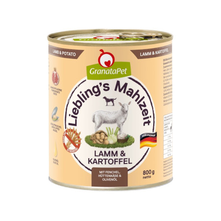 GRANATAPET Liebling's Mahlzeit Aviena ir bulvės - drėgnas ėdalas šunims - 800g