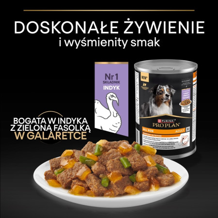 PURINA Pro Plan Kasdienė mityba Visiems dydžiams Suaugusiųjų Kalakutienos želė - drėgnas ėdalas šunims - 400g